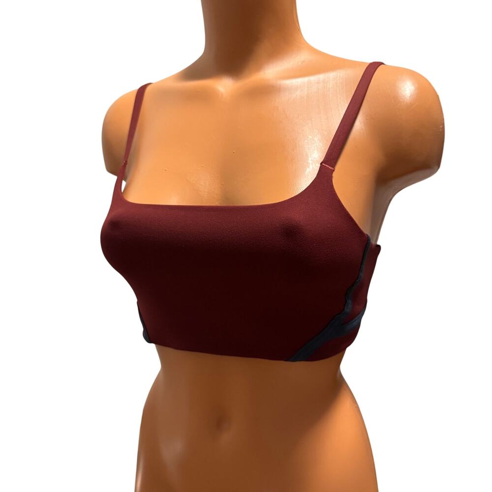 Nike One Dri-FIT Womens Small Burgundy Maroon Sports Bra Adjustable Straps Yoga